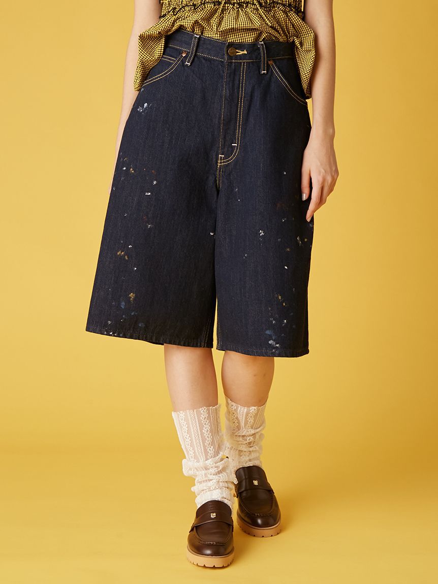 FURFUR「Leeコラボペイントデニムハーフパンツ」|デニム|NVY