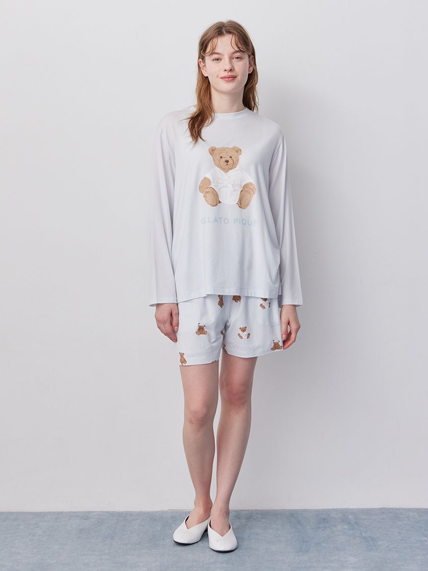 gelato pique「抗菌防臭バスローブベアワンポイントロンT」|ルームウェア|