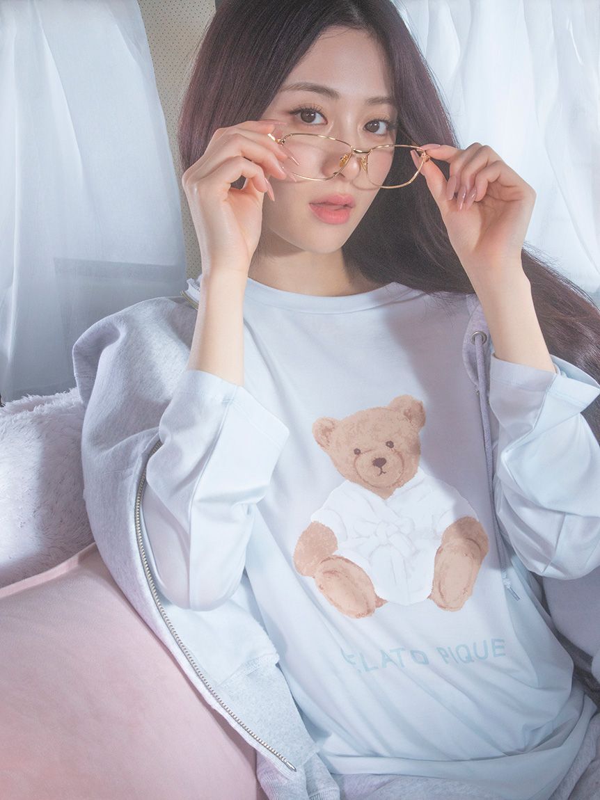 gelato pique「抗菌防臭バスローブベアワンポイントロンT」|ルームウェア|