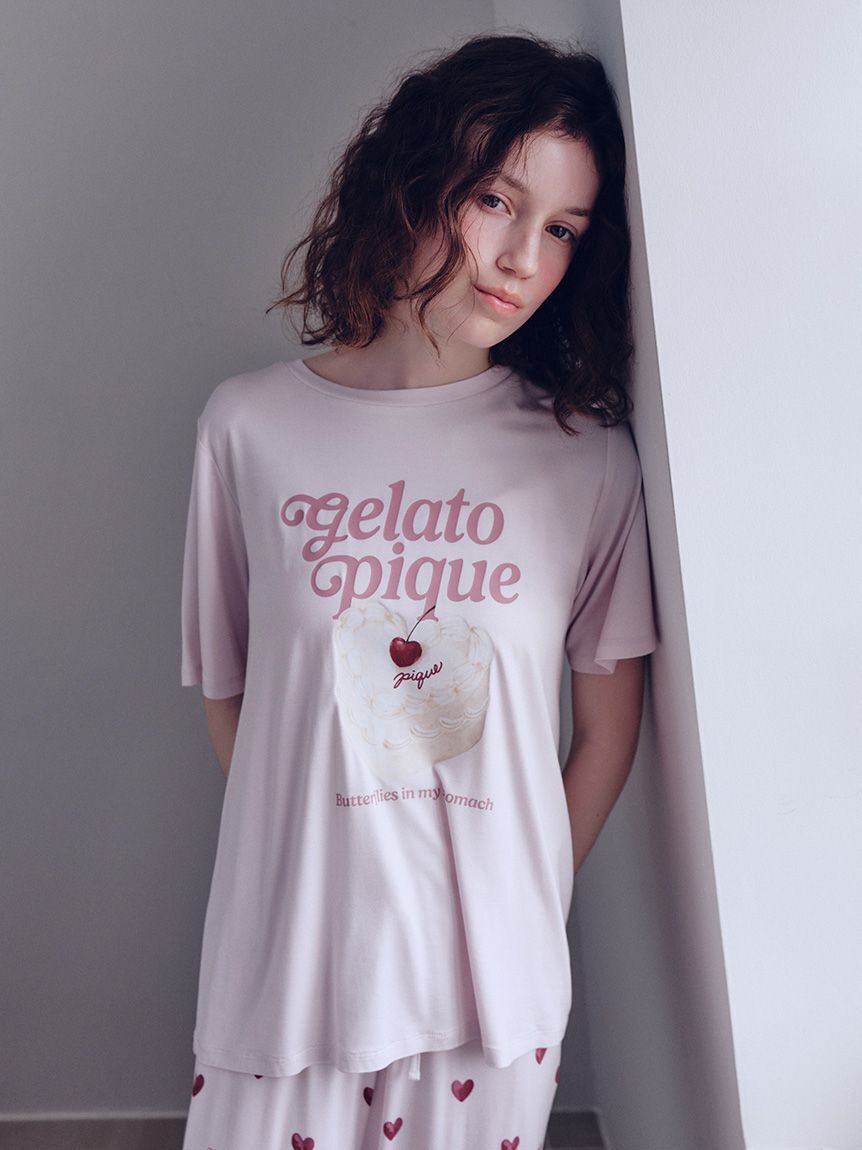 gelato pique「【接触冷感】ケーキワンポイントTシャツ」|ルームウェア|