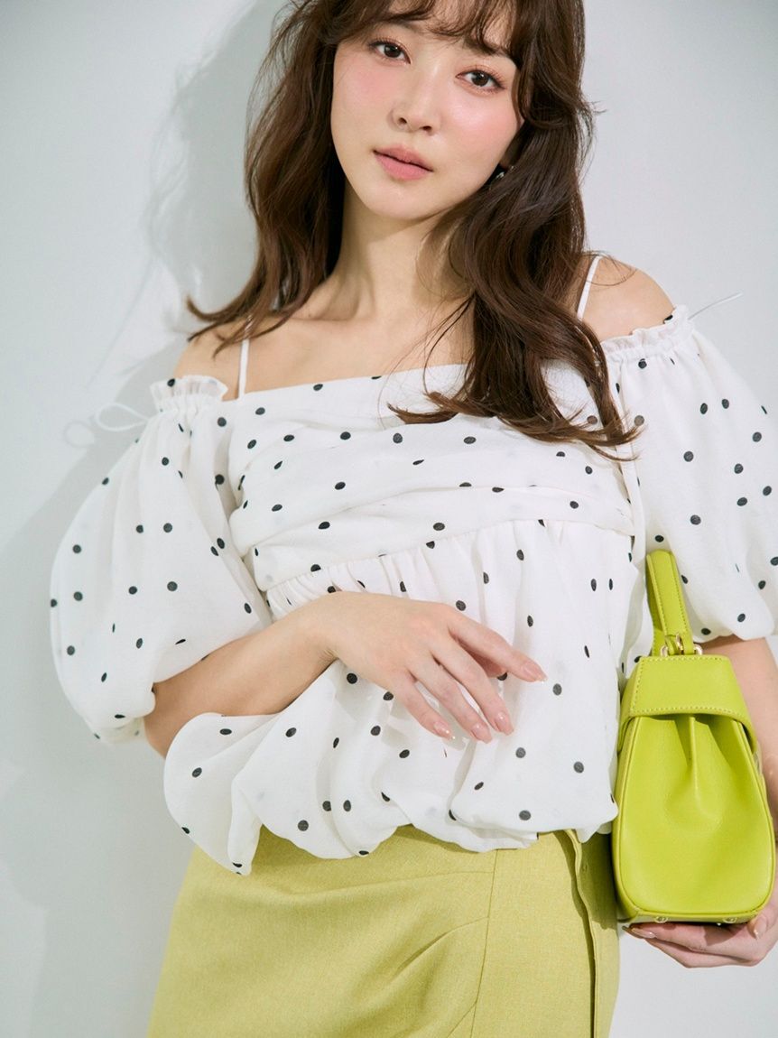 FRAY I.D「【WEB限定】オフショルパフスリーブブラウス／ウォッシャブル」|シャツ・ブラウス|WHT