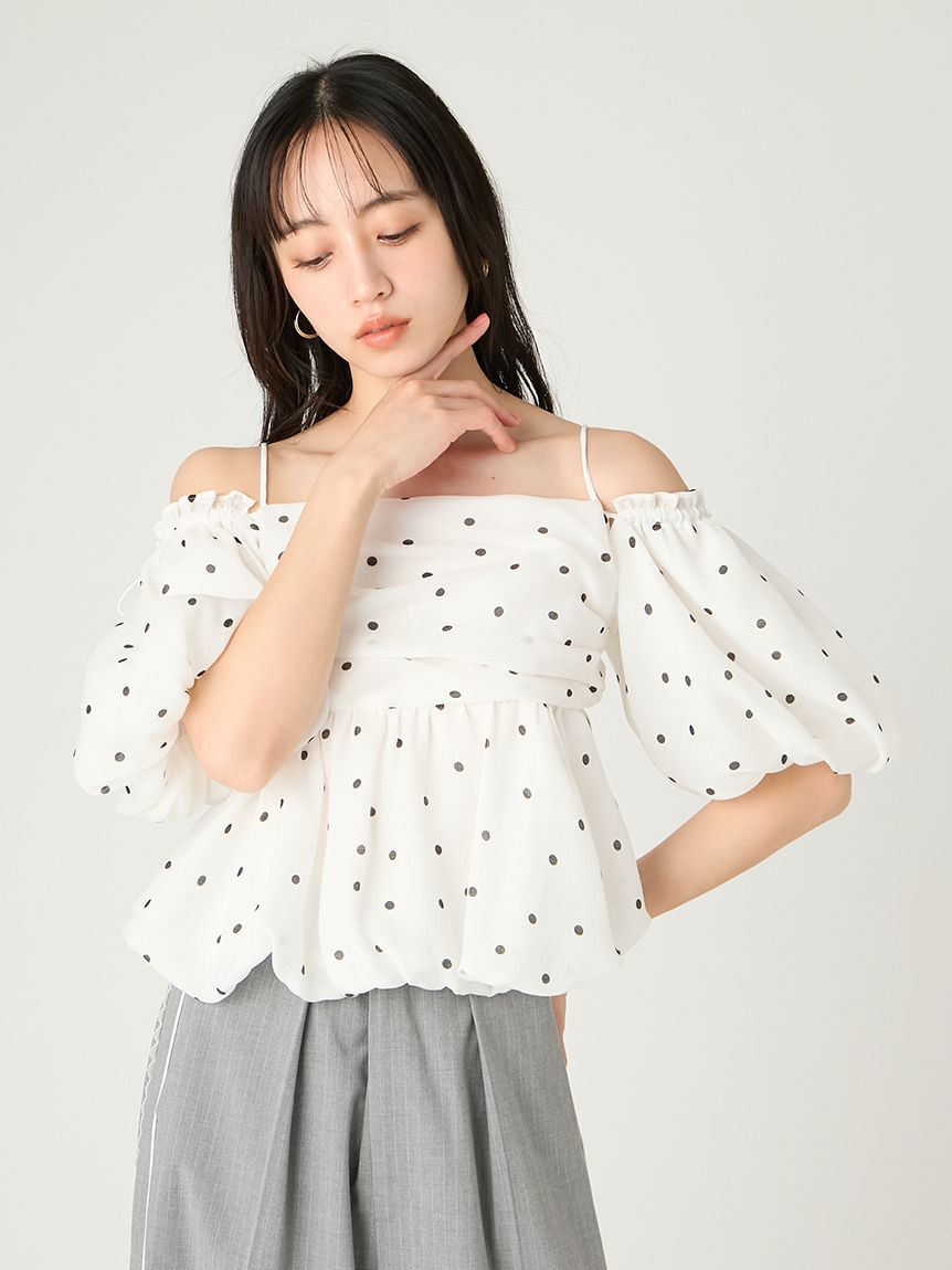 FRAY I.D「【WEB限定】オフショルパフスリーブブラウス／ウォッシャブル」|シャツ・ブラウス|