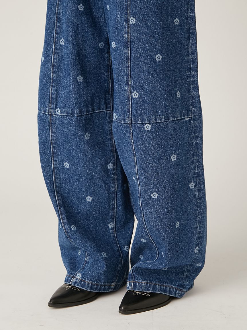 LILY BROWN「【WEB限定】【LILY BROWN&times;MARY QUANT】デイジー柄ワイドデニムパンツ」|デニム|