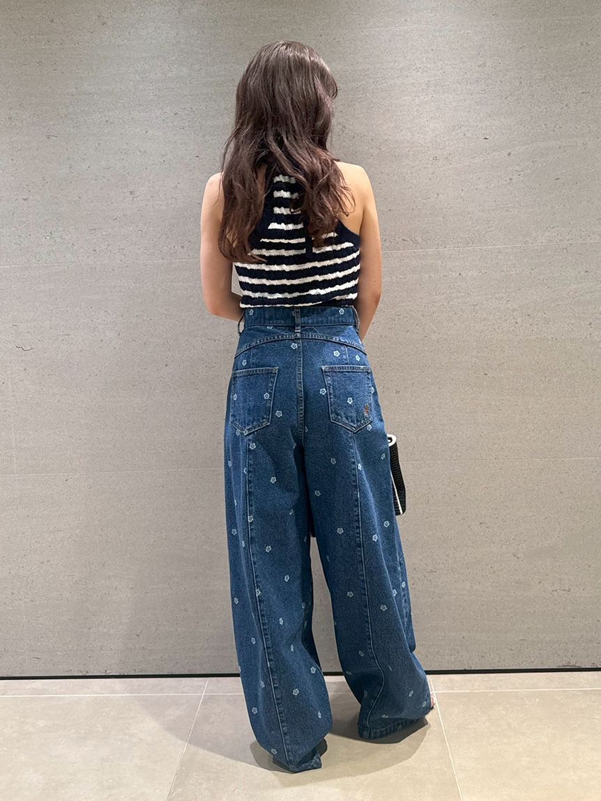 LILY BROWN「【WEB限定】【LILY BROWN&times;MARY QUANT】デイジー柄ワイドデニムパンツ」|デニム|