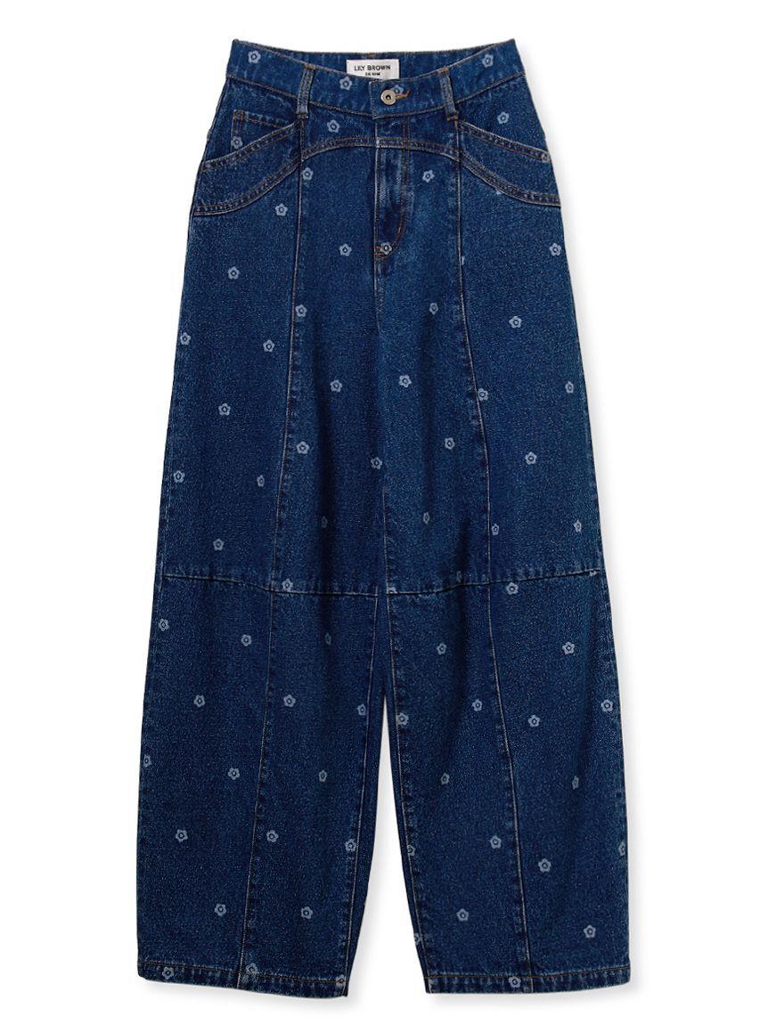 LILY BROWN「【WEB限定】【LILY BROWN&times;MARY QUANT】デイジー柄ワイドデニムパンツ」|デニム|