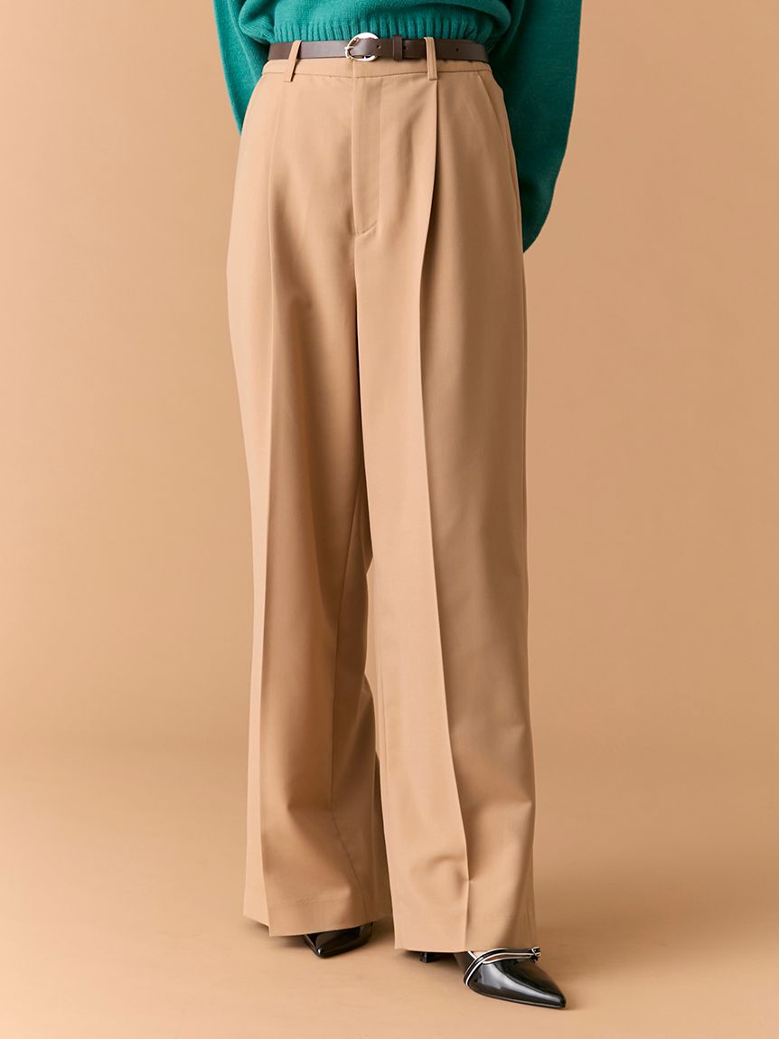 LILY BROWN「ベルト付きバックスリットパンツ」|チノ|BEG