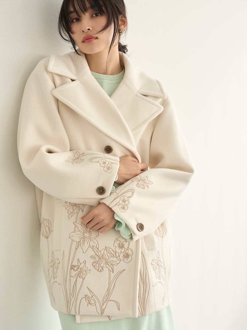 LILY BROWN「エンブロイダリーコクーンコート」|チェスターコート|