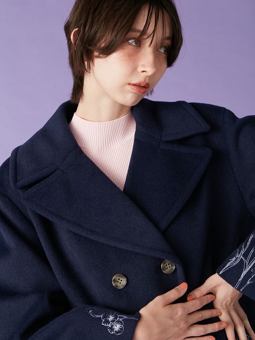 LILY BROWN「エンブロイダリーコクーンコート」|チェスターコート|