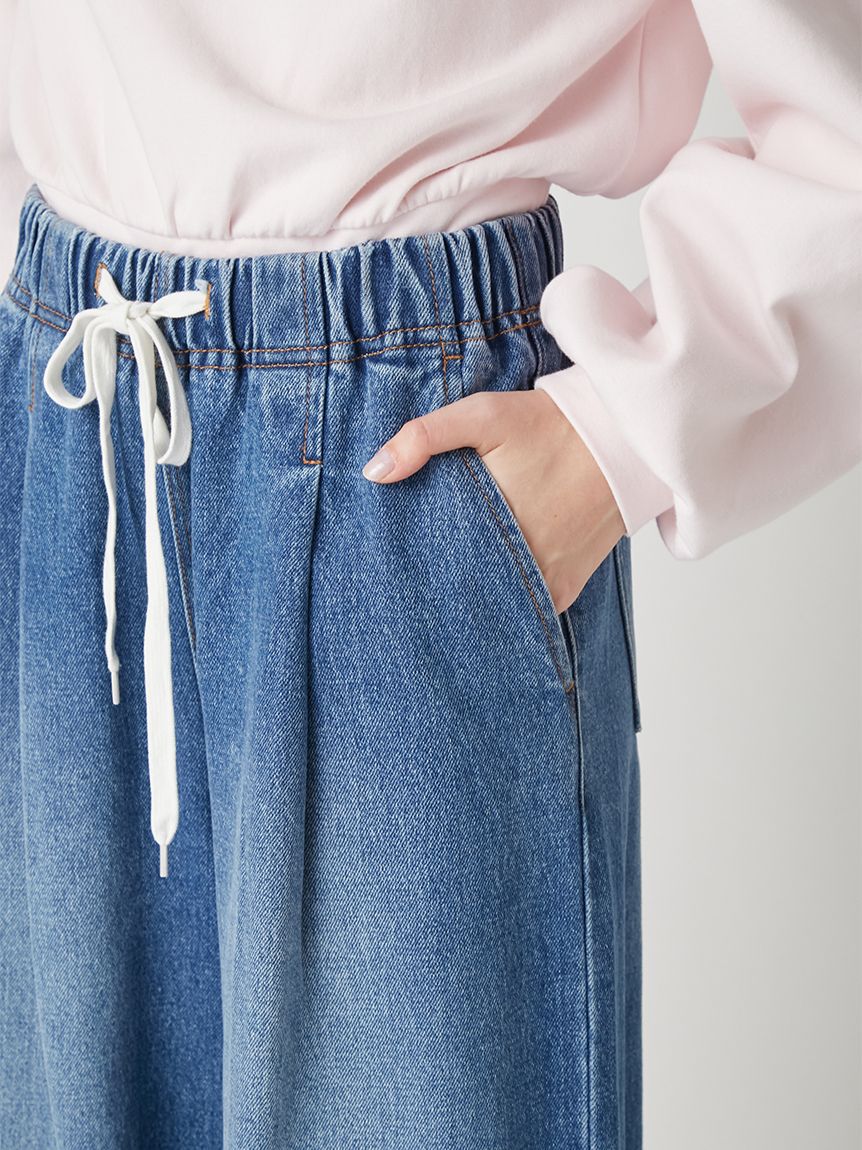 LILY BROWN「【WEB限定00サイズ】ワイドレッグイージーデニムパンツ」|デニム|