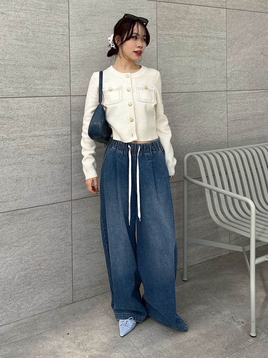 LILY BROWN「【WEB限定00サイズ】ワイドレッグイージーデニムパンツ」|デニム|