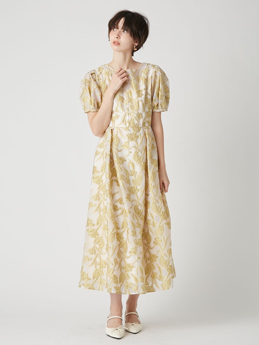LILY BROWN「セミシアージャガードドレス」|ドレス|BEG