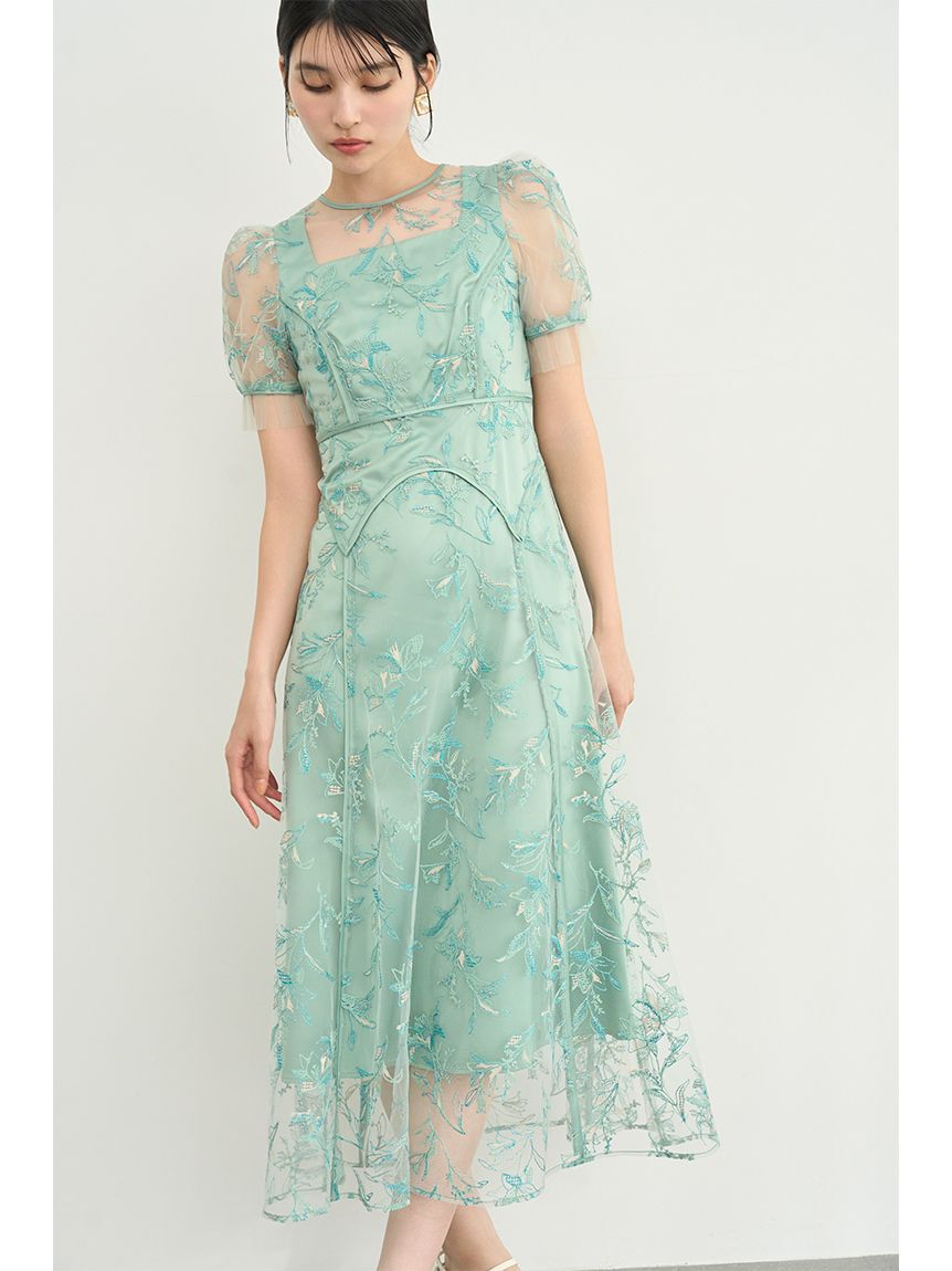 LILY BROWN「パネルラインエンブロイダリ―ドレス」|ドレス|