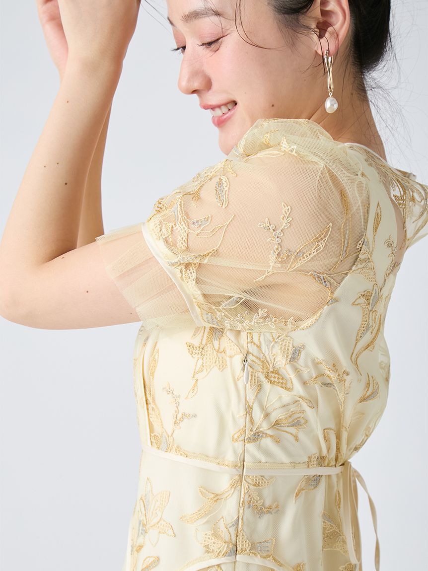 LILY BROWN「パネルラインエンブロイダリ―ドレス」|ドレス|