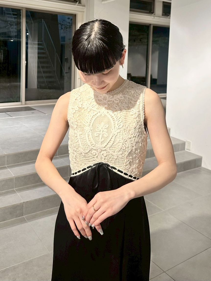 LILY BROWN「エンブロイダリーヴィンテージサテンドレス」|ドレス|