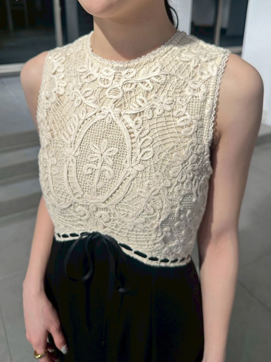 LILY BROWN「エンブロイダリーヴィンテージサテンドレス」|ドレス|