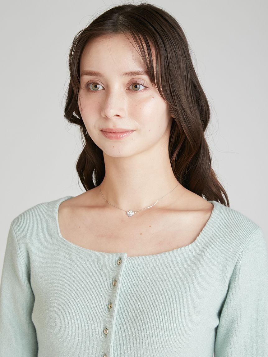 CELFORD「スクエアネックラメニットカーディガン」|カーディガン|