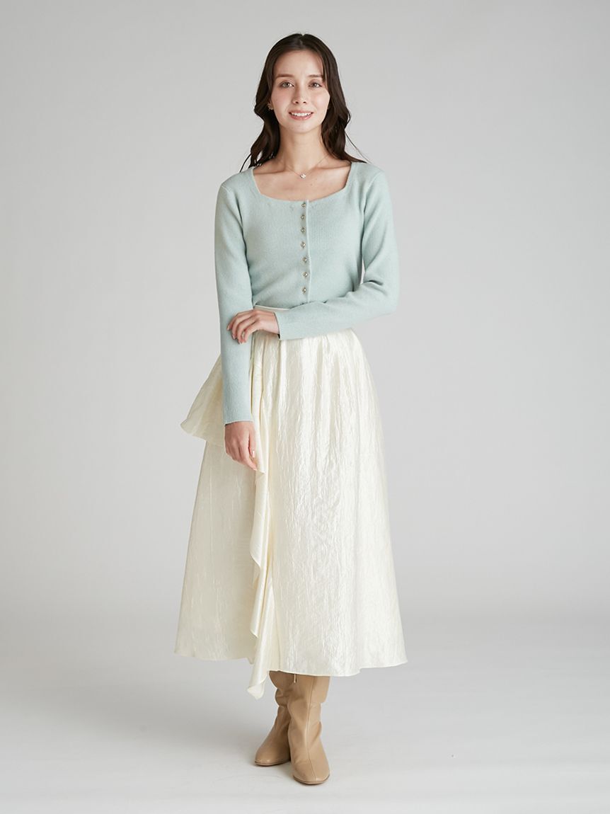 CELFORD「スクエアネックラメニットカーディガン」|カーディガン|