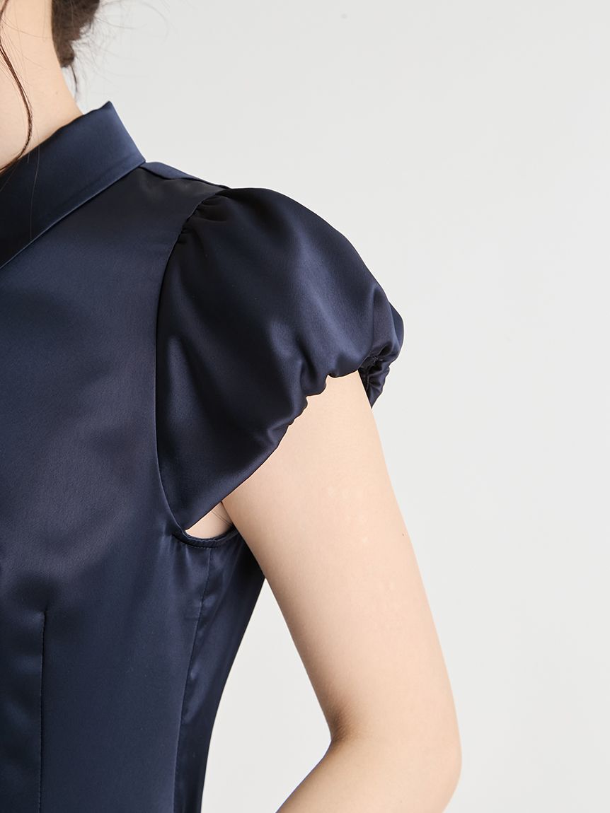 CELFORD「【洗える】フロントスカラサテンブラウス」|シャツ・ブラウス|