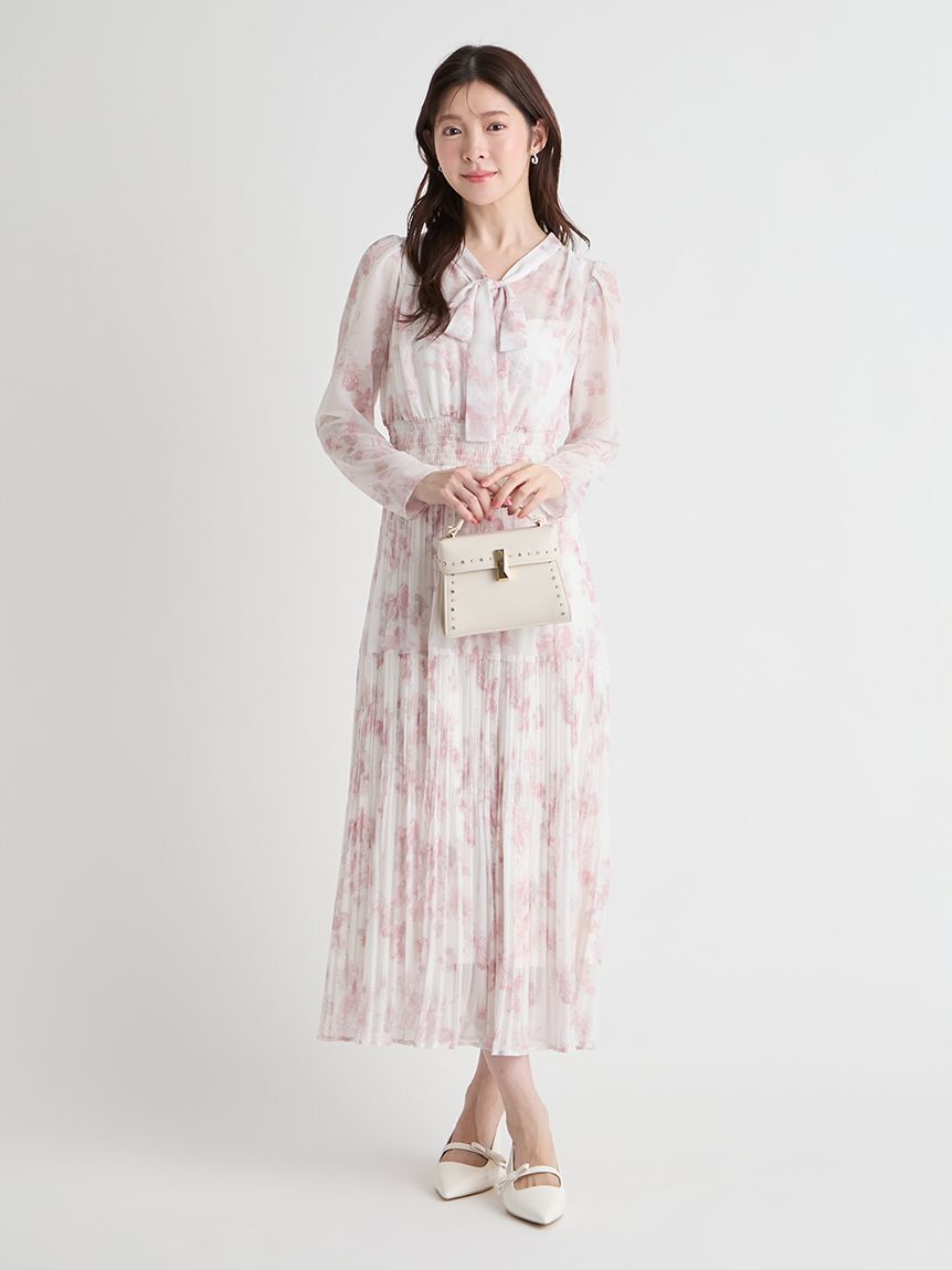 CELFORD「マーブルフラワープリントワンピース」|ワンピース|