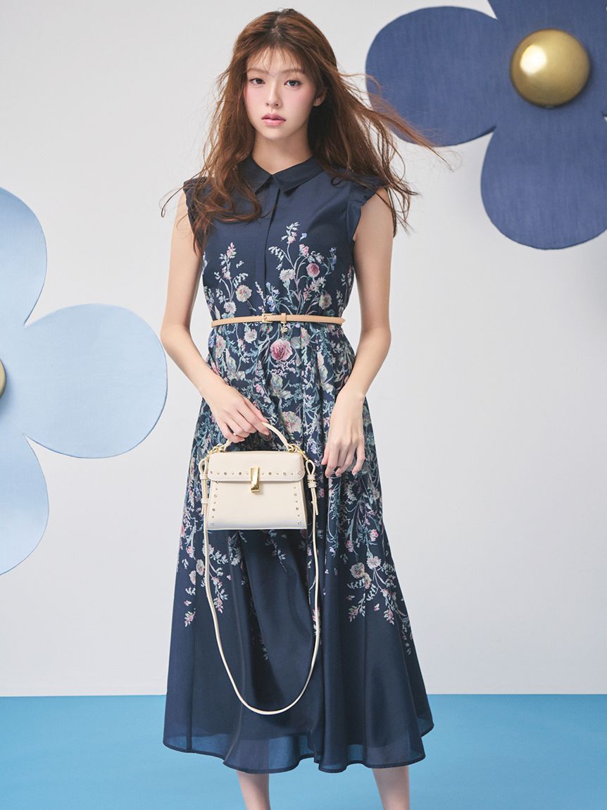 CELFORD「【洗える】パネルフラワーワンピース」|ワンピース|NVY