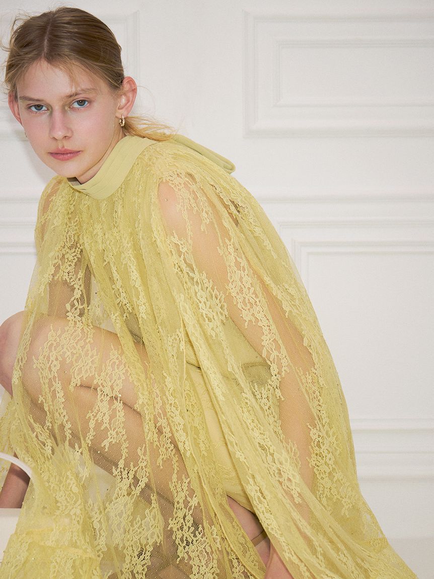 CELFORD「バックリボンレースケープドレス」|ドレス|