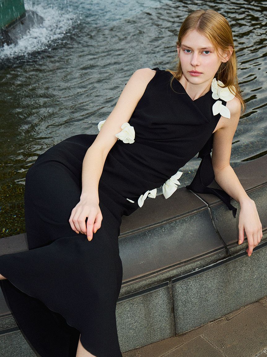 CELFORD「フローラルドレープマキシドレス」|ドレス|