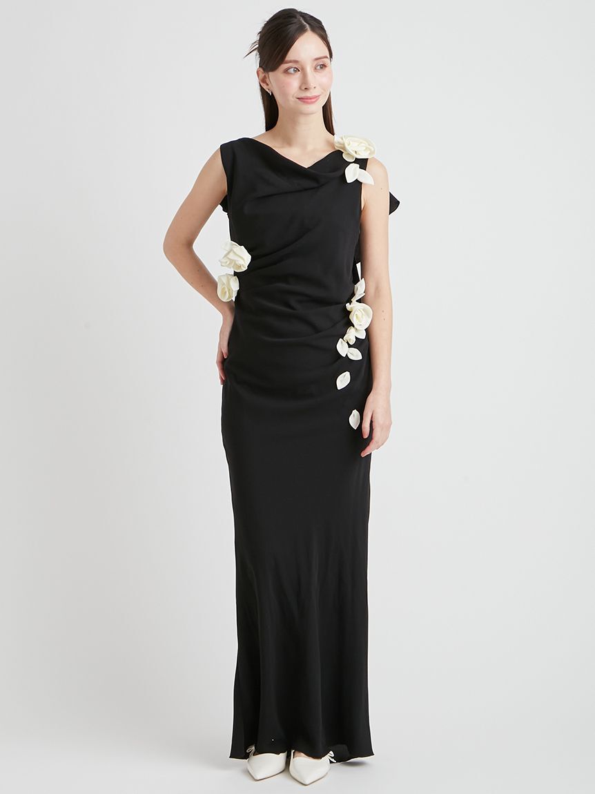 CELFORD「フローラルドレープマキシドレス」|ドレス|