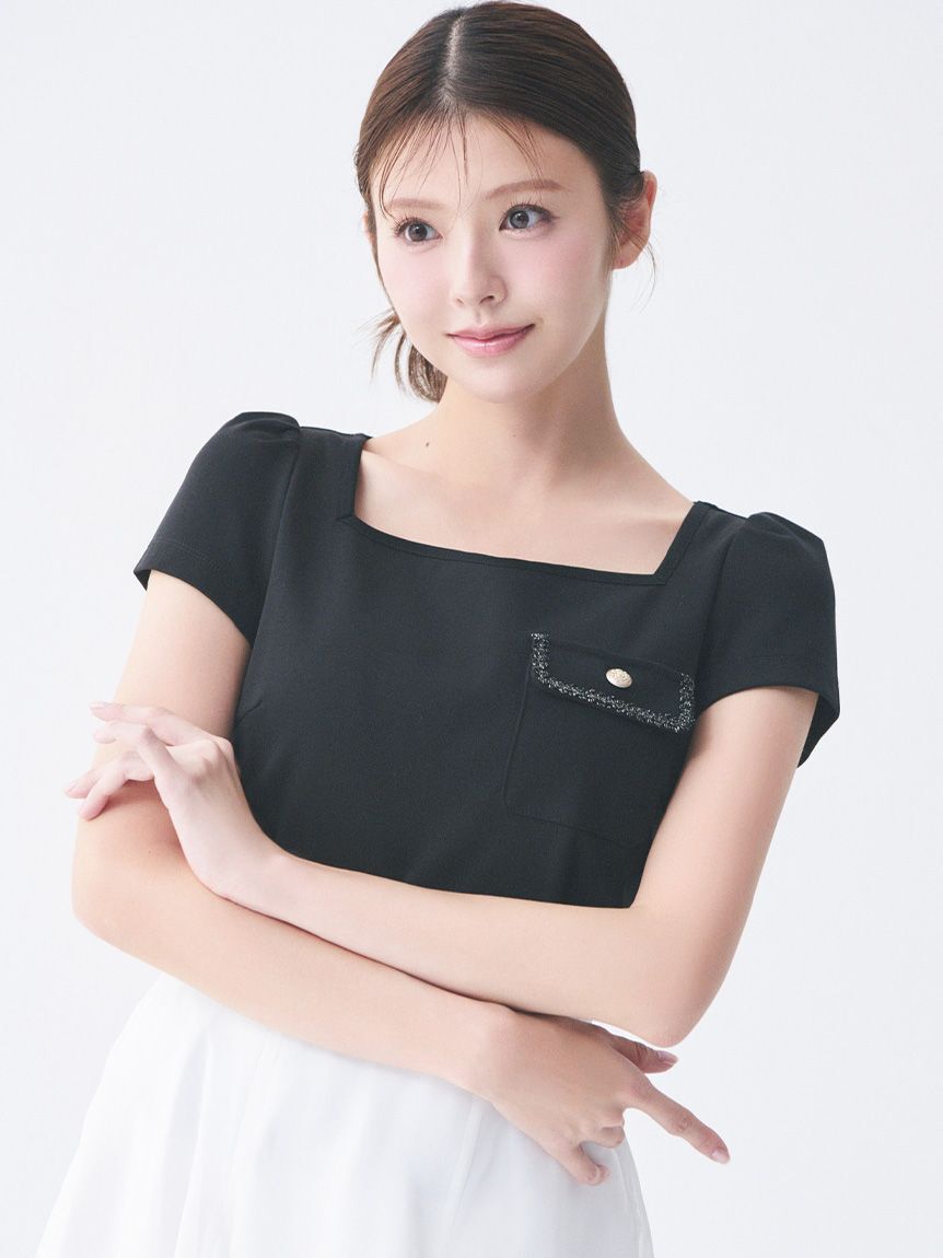 CELFORD「【洗える】トリムポケットTシャツ」|Tシャツ・カットソー|BLK