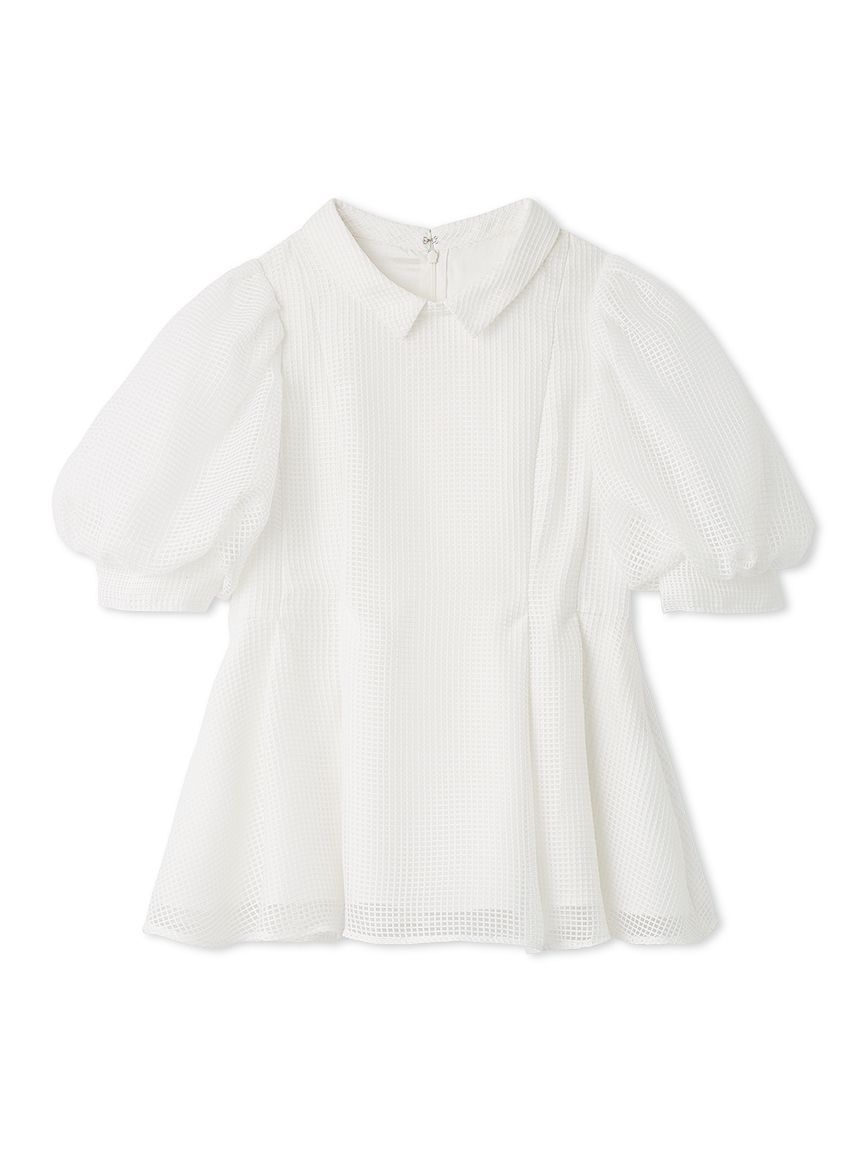 CELFORD「【洗える】襟付きメッシュブラウス」|シャツ・ブラウス|
