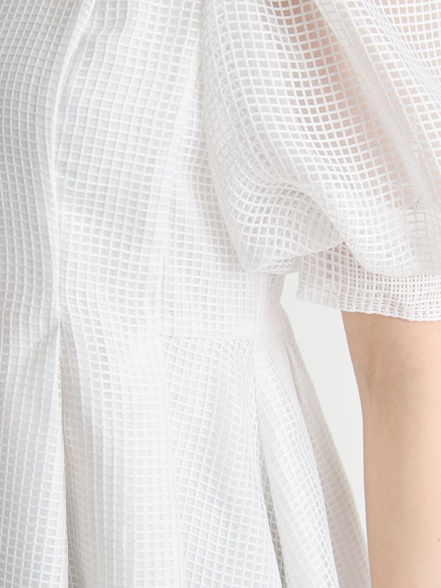 CELFORD「【洗える】襟付きメッシュブラウス」|シャツ・ブラウス|