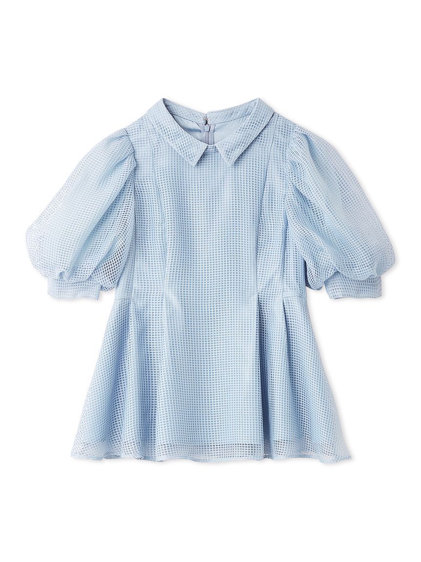 CELFORD「【洗える】襟付きメッシュブラウス」|シャツ・ブラウス|SAX