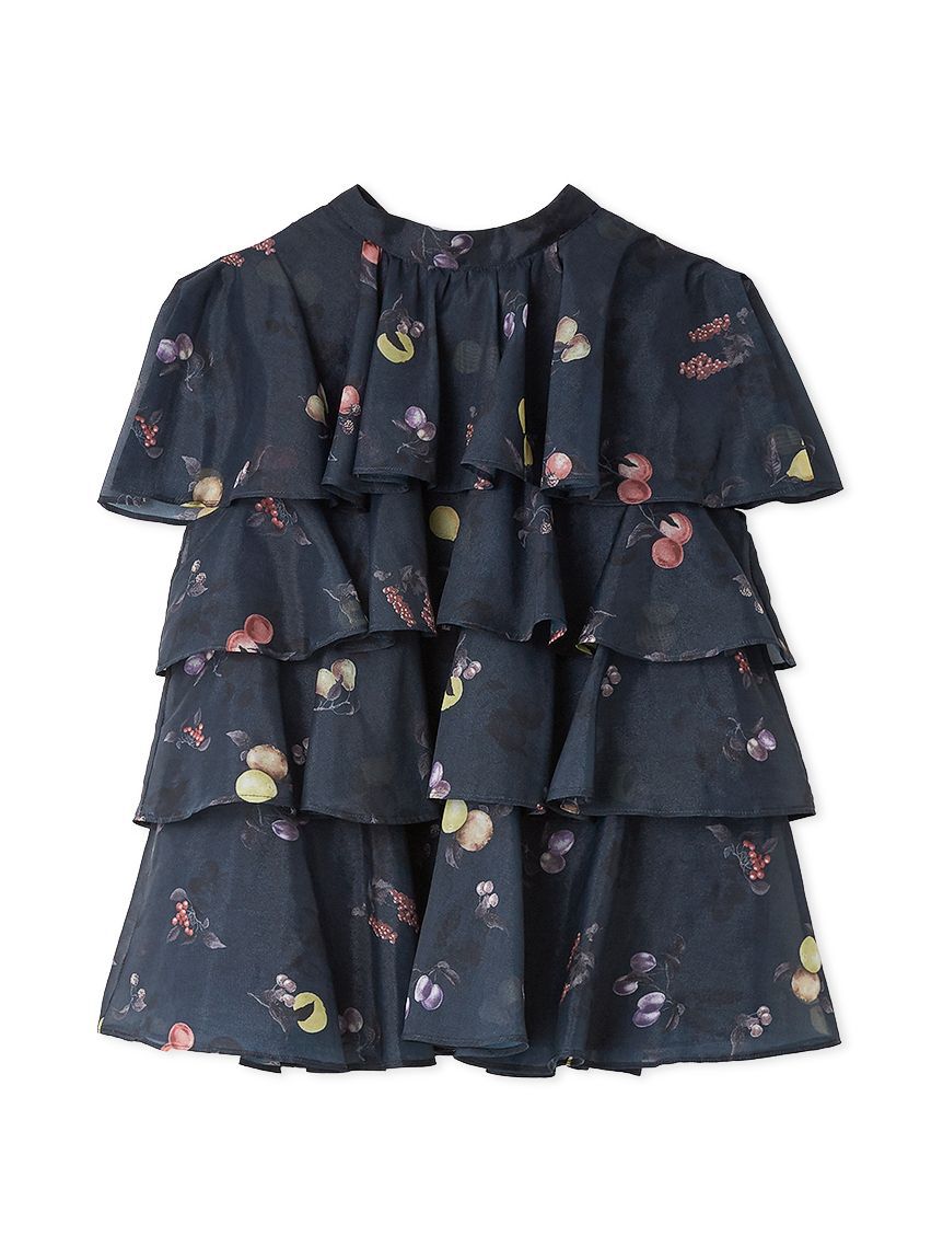 CELFORD「【洗える】フルーツプリントティアードブラウス」|シャツ・ブラウス|