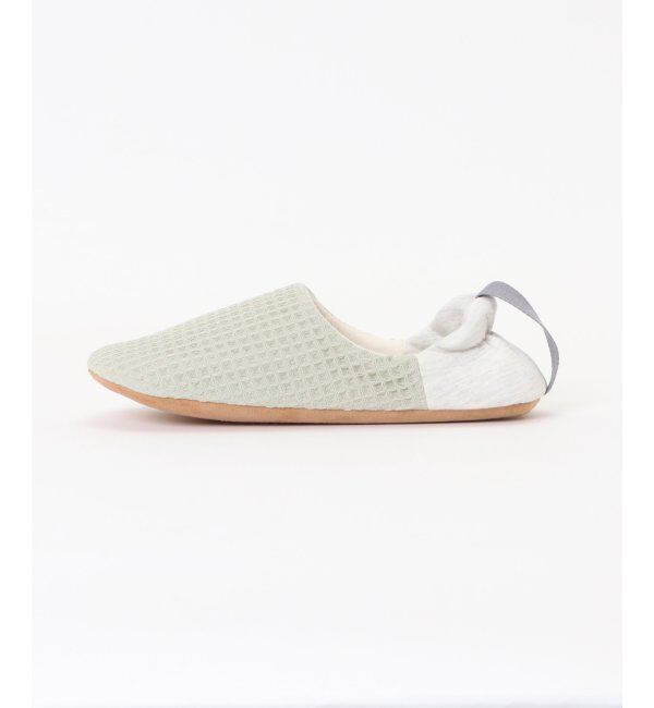 TOKYO DESIGN CHANNEL「YORI ワッフルかかとリボンバブーシュ L」|ルームシューズ|