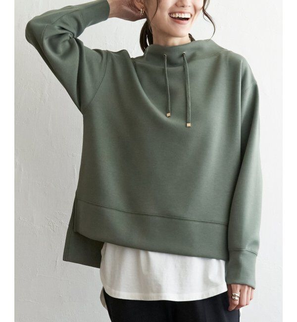 ikka「ダンボールニットスピンドルプルオーバー」|パーカー|Dkグリーン