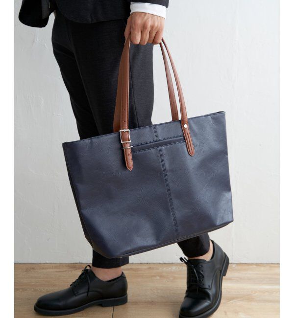 ikka「【雑誌MonoMax4月号掲載】GPレザータッチトートバッグ「小泉孝太郎さん着用モデル」」|トートバッグ|