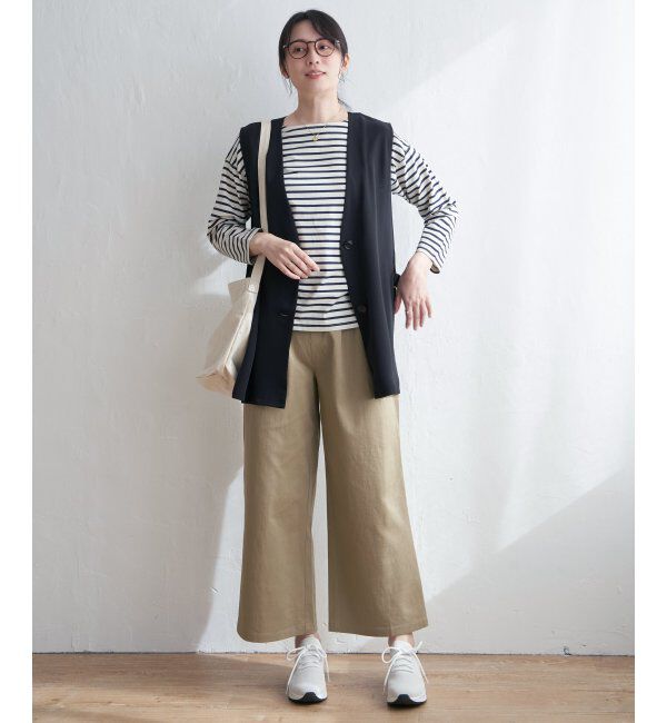 ikka「ノーカラーサイドスリットジレ」|ダウンベスト・ベスト|