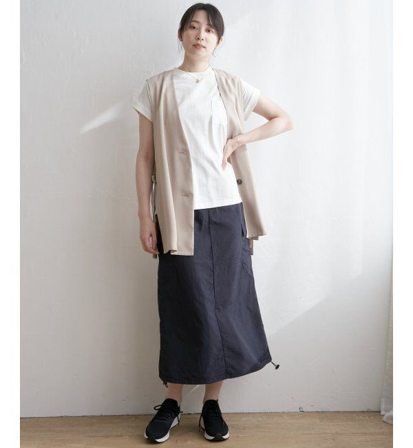 ikka「ノーカラーサイドスリットジレ」|ダウンベスト・ベスト|