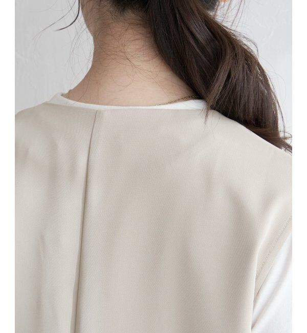 ikka「ノーカラーサイドスリットジレ」|ダウンベスト・ベスト|