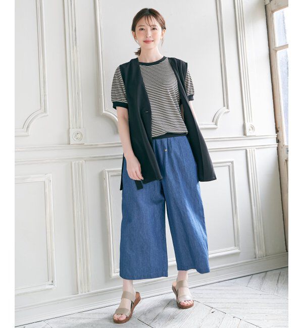 ikka「ノーカラーサイドスリットジレ」|ダウンベスト・ベスト|