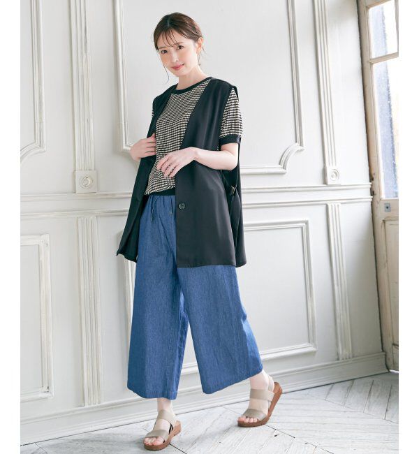 ikka「ノーカラーサイドスリットジレ」|ダウンベスト・ベスト|