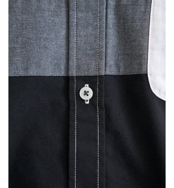 ikka「7分袖オックス胸切り替えシャツ」|シャツ・ブラウス|