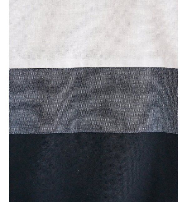 ikka「7分袖オックス胸切り替えシャツ」|シャツ・ブラウス|