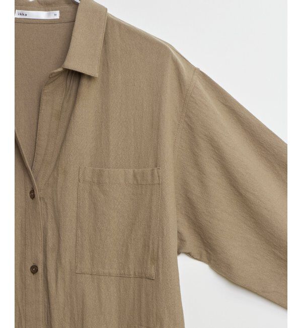 ikka「コットンスキッパーシャツワンピース」|その他|