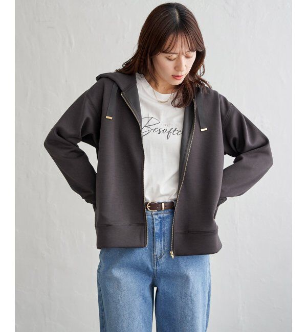 ikka「GOKU楽カノコダンボールパーカ」|パーカー|チャコール