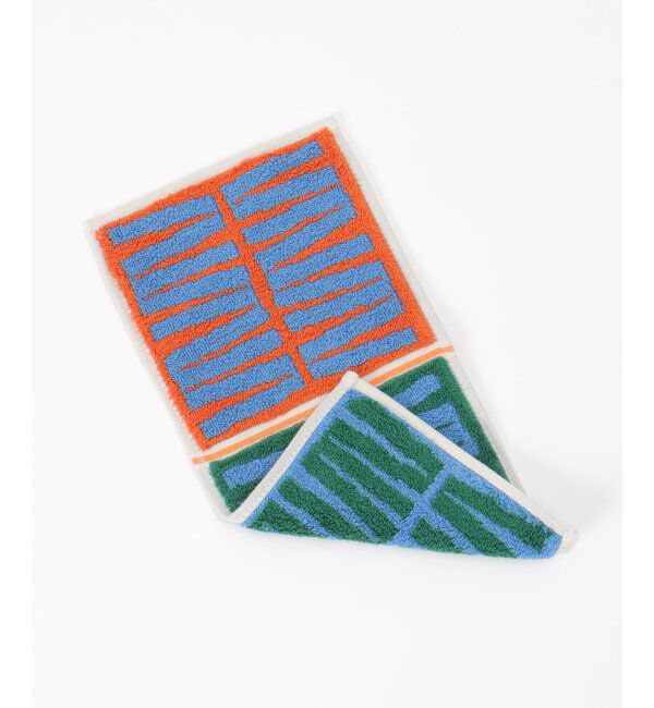 Lbc with Life「Otta オッタ ジグザグライン 2つ折りタオルハンカチ」|タオル|オレンジ