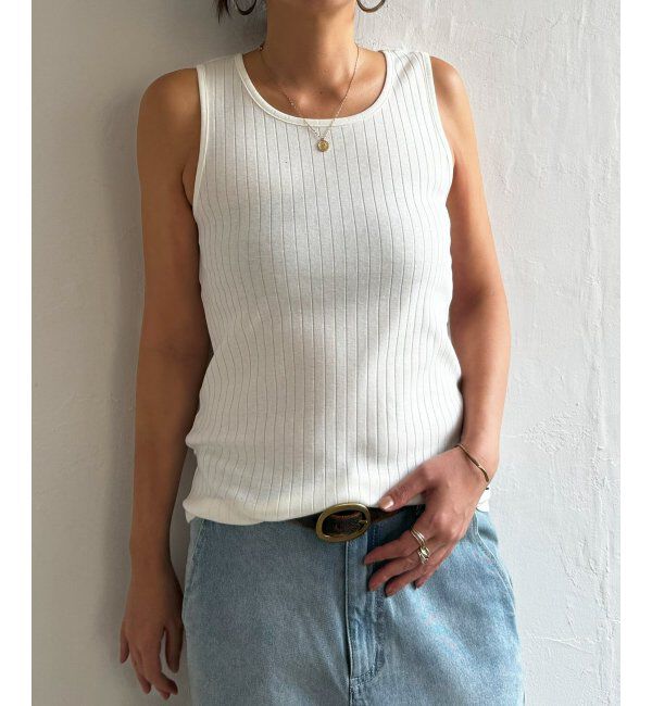 Lbc with Life「コットンUSA針抜きタンクトップ」|キャミソール|