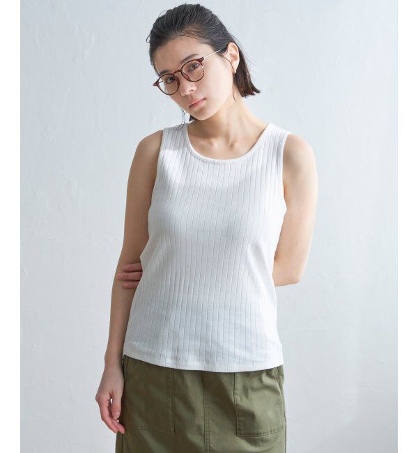 Lbc with Life「コットンUSA針抜きタンクトップ」|キャミソール|