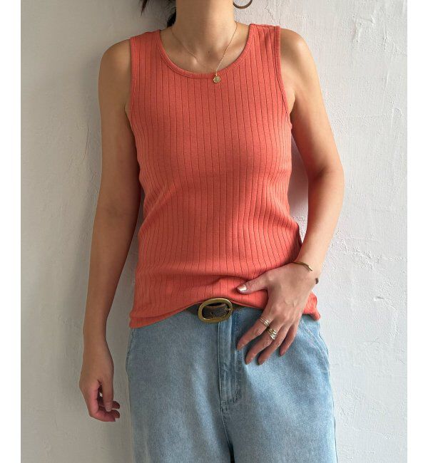 Lbc with Life「コットンUSA針抜きタンクトップ」|キャミソール|オレンジ
