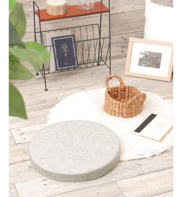 Lbc with Life「ラウンド スラブ&パイルシートクッション H4cm」|クッション・クッションカバー|グレー