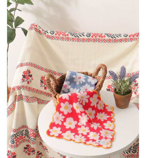 Lbc with Life「花柄スカラップハンカチタオル」|タオル|レッドケイ